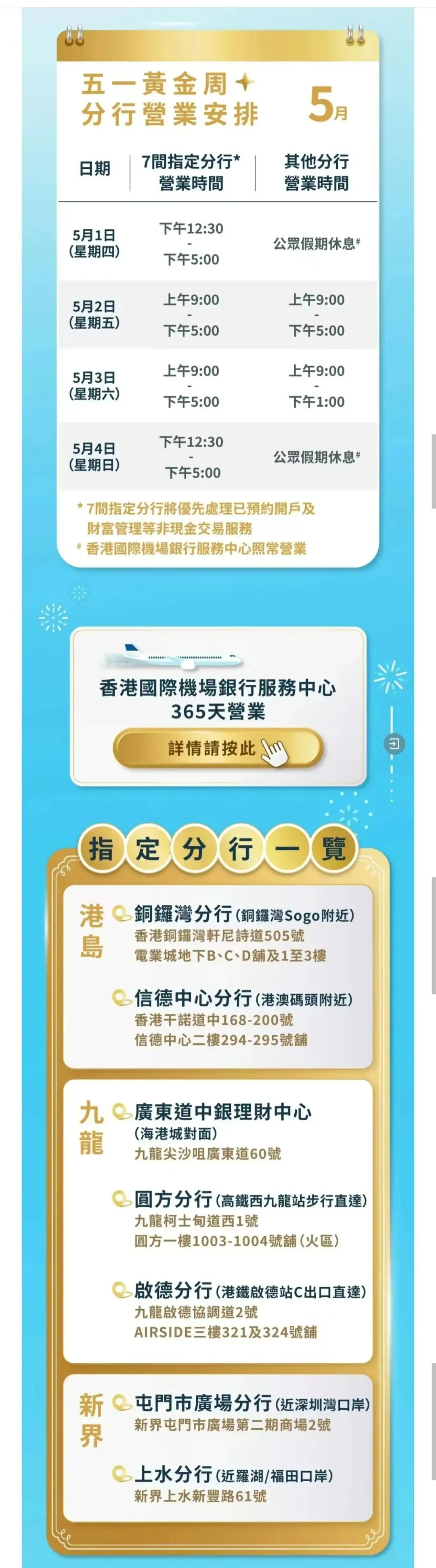 香港银行五一营业安排 配图2